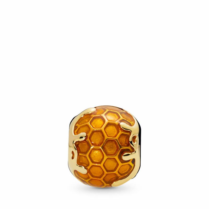 Pandora Shine™ Golden Honey Charm Ireland - 18ct Gold Plated/Enamel/Yellow - 241053FZR